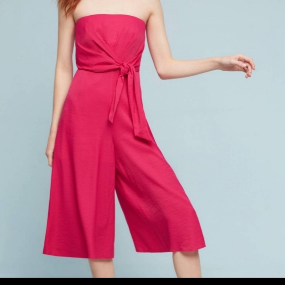 Maeve Pants - Maeve Hot Pink Strapless Jumpsuit